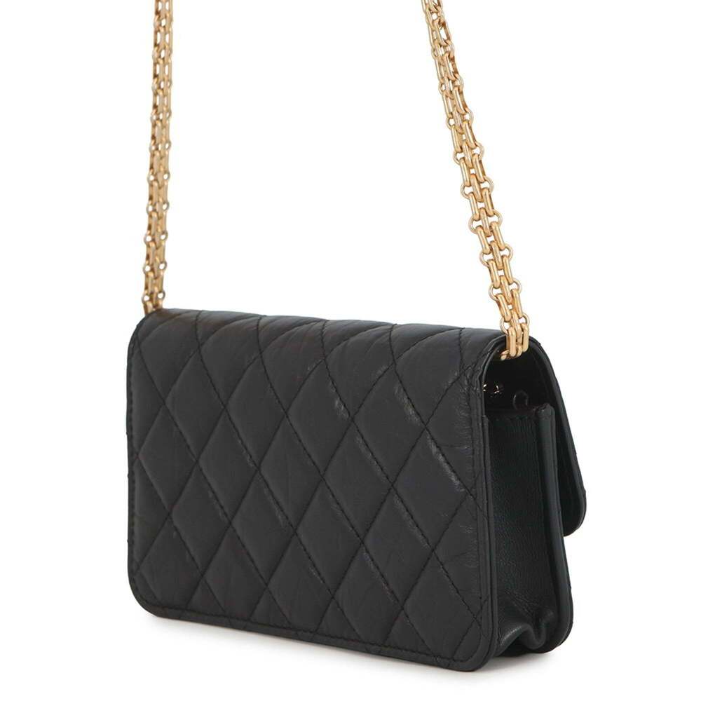 CHANEL Authentic Black Leather Logo Wallet - Picture 2 of 14